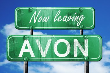 Avon, yeşil vintage yol işaret ile kaba yazı bırakarak
