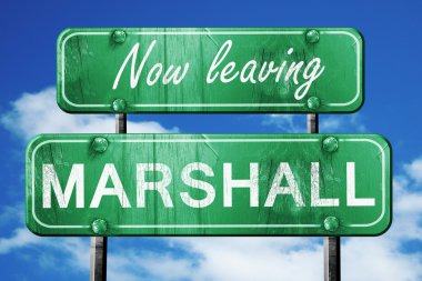 Marshall, yeşil vintage yol işaret ile kaba yazı bırakarak