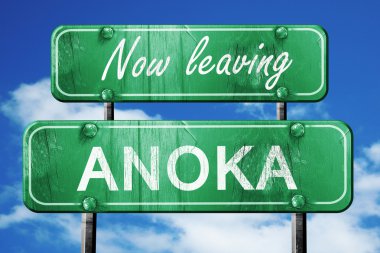 Anoka, yeşil vintage yol işaret ile kaba yazı bırakarak