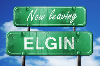Elgin, yeşil vintage yol işaret ile kaba yazı bırakarak