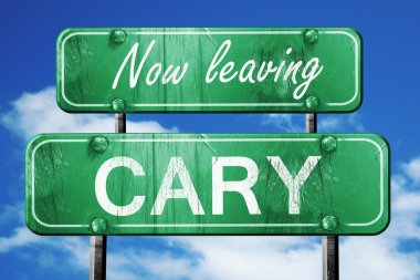 Cary, yeşil vintage yol işaret ile kaba yazı bırakarak