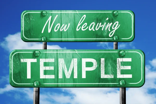 Tapınak, yeşil vintage yol işaret ile kaba yazı bırakarak
