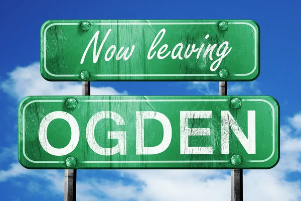 Ogden, yeşil vintage yol işaret ile kaba yazı bırakarak