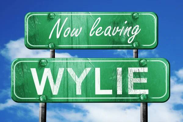Wylie, yeşil vintage yol işaret ile kaba yazı bırakarak