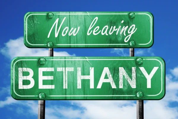 Bethany, yeşil vintage yol işaret ile kaba yazı bırakarak
