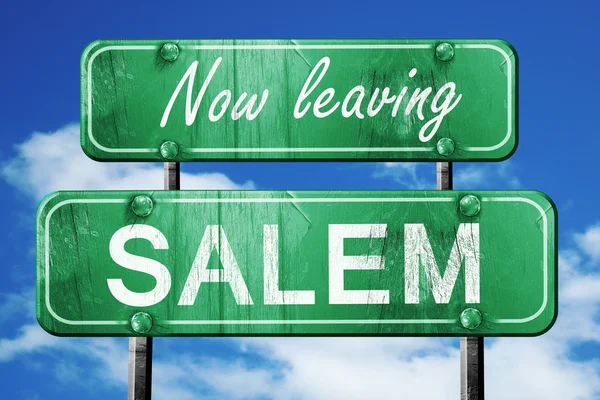 Salem, yeşil vintage yol işaret ile kaba yazı bırakarak