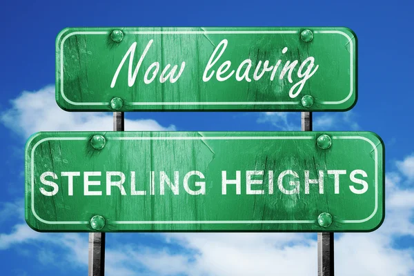 Sterling heights, yeşil vintage yol işaret kaba let bırakarak