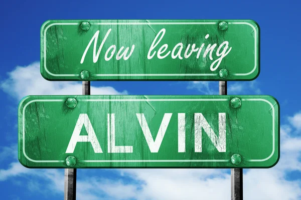 Alvin, yeşil vintage yol işaret ile kaba yazı bırakarak