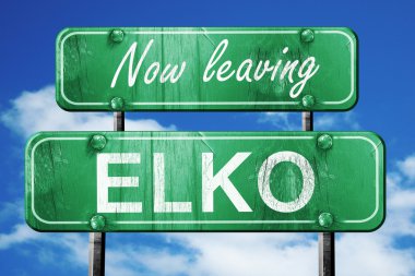 Elko, yeşil vintage yol işaret ile kaba yazı bırakarak