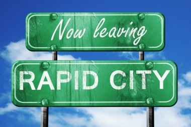Rapid city, yeşil vintage yol işaret ile kaba yazı bırakarak