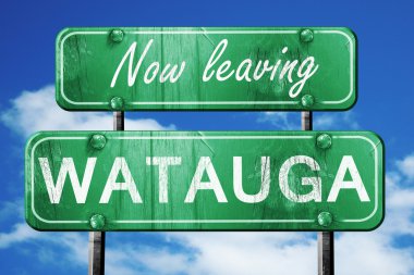 Watauga, yeşil vintage yol işaret ile kaba yazı bırakarak