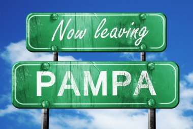 Pampa, yeşil vintage yol işaret ile kaba yazı bırakarak