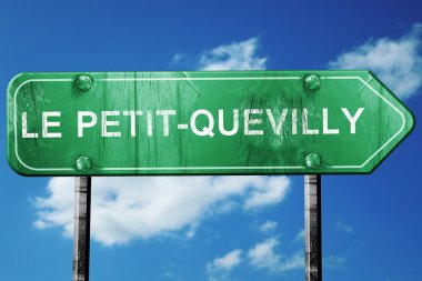 Le petit-quevilly yol işaret, vintage bulutlar adam ile yeşil