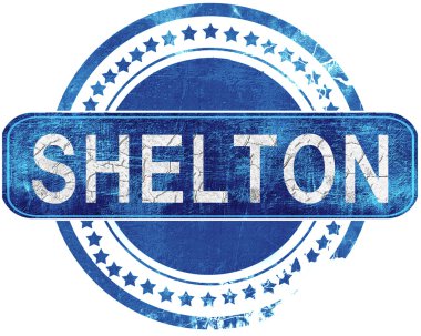 Shelton grunge mavi pul. Beyaz izole.