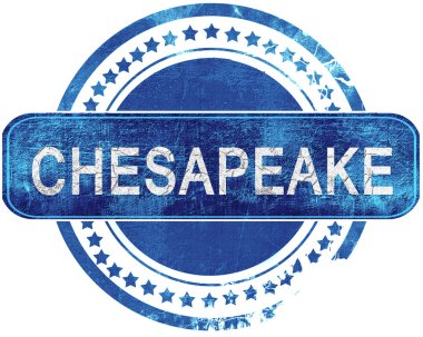 cheaspeake grunge mavi pul. Beyaz izole.