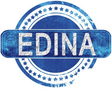 Edina grunge mavi pul. Beyaz izole.