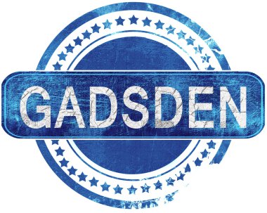 gasden grunge mavi pul. Beyaz izole.