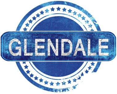 Glendale grunge mavi pul. Beyaz izole.