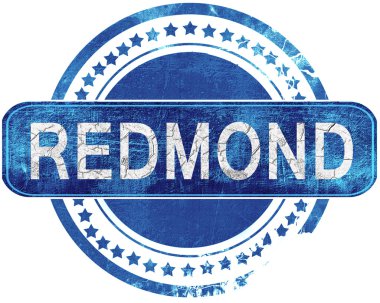 Redmond grunge mavi pul. Beyaz izole.