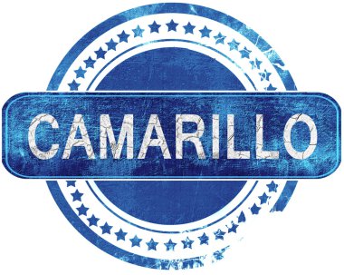 Camarillo grunge mavi pul. Beyaz izole.