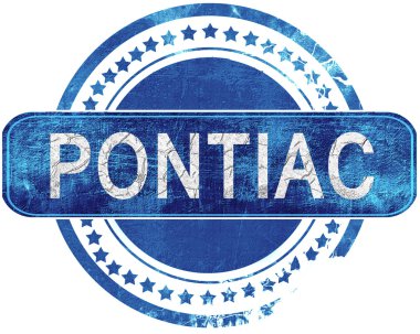 Pontiac grunge mavi pul. Beyaz izole.