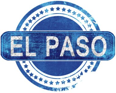 el paso grunge mavi pul. Beyaz izole.