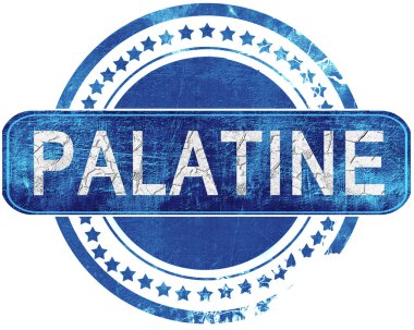 Palatine grunge mavi pul. Beyaz izole.