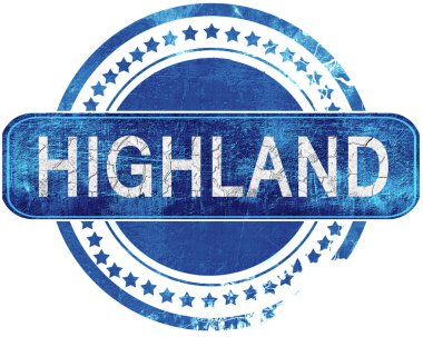 Yayla grunge mavi pul. Beyaz izole.