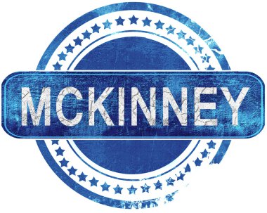 McKinney grunge mavi pul. Beyaz izole.