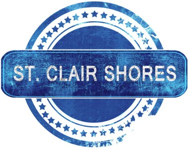 St. clair shores grunge mavi pul. Beyaz izole.