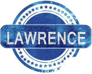 Lawrence grunge mavi pul. Beyaz izole.