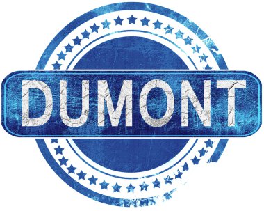 Dumont grunge mavi pul. Beyaz izole.