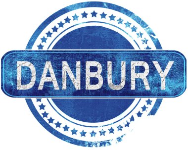 Danbury grunge mavi pul. Beyaz izole.