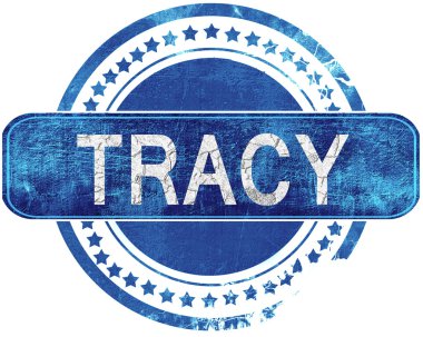 Tracy grunge mavi pul. Beyaz izole.