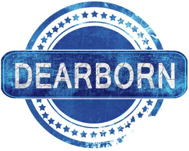 Dearborn grunge mavi pul. Beyaz izole.