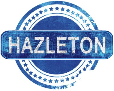 Hazleton grunge mavi pul. Beyaz izole.