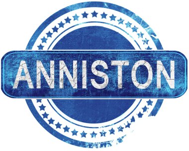 Anniston grunge mavi pul. Beyaz izole.