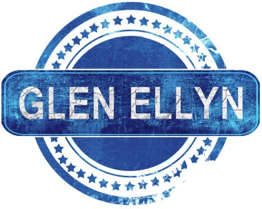 Glen ellyn grunge mavi pul. Beyaz izole.