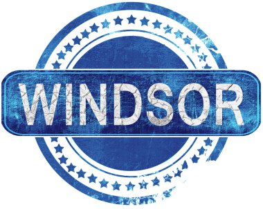 Windsor grunge mavi pul. Beyaz izole.