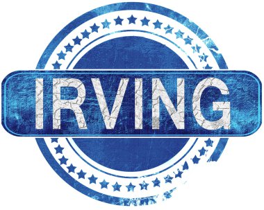 Irving grunge mavi pul. Beyaz izole.