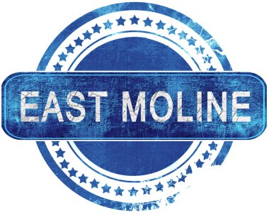 East moline grunge mavi pul. Beyaz izole.