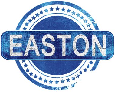 Easton grunge mavi pul. Beyaz izole.