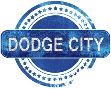 Dodge City'de grunge mavi pul. Beyaz izole.