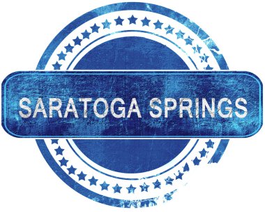 Saratoga springs grunge mavi pul. Beyaz izole.