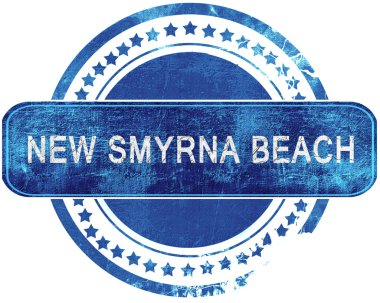 Yeni smyrna beach grunge mavi pul. Beyaz izole.