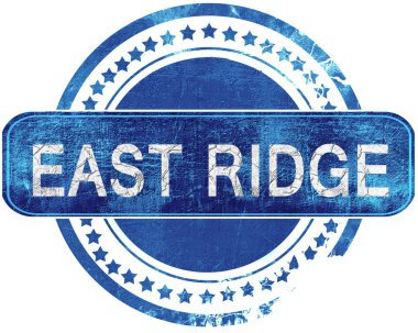 Doğu ridge grunge mavi pul. Beyaz izole.