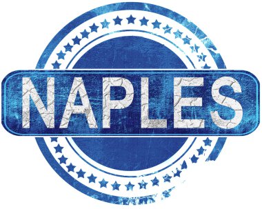 Napoli grunge mavi pul. Beyaz izole.