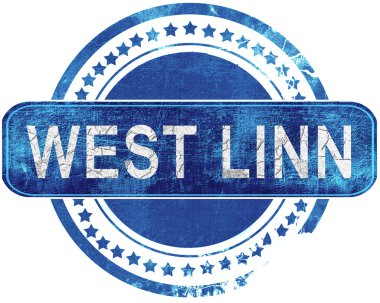 West linn grunge mavi pul. Beyaz izole.