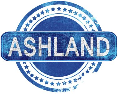 Ashland grunge mavi pul. Beyaz izole.