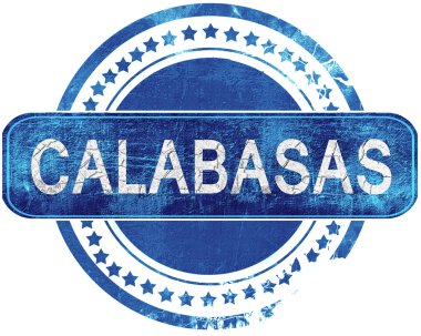 Calabasas grunge mavi pul. Beyaz izole.